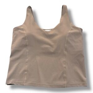 YPB Abercrombie studioSOFT Cropped Tank Top L Beige Athleisure Minimalist‎